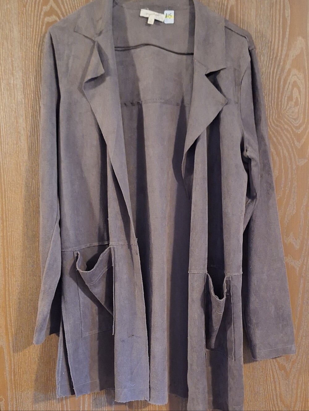 Mystree Open-Front Slate Gray Blazer-Style Jacket